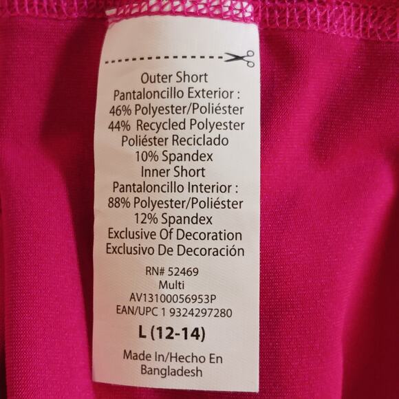 Avia Activewear Running Shorts Womens Large Breathable Lined Pink Floral - Picture 3 of 10